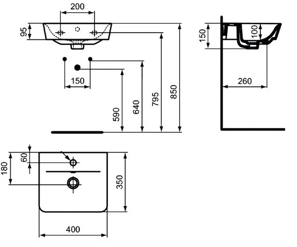 раковина IDEAL STANDARD CONNECT AIR 40